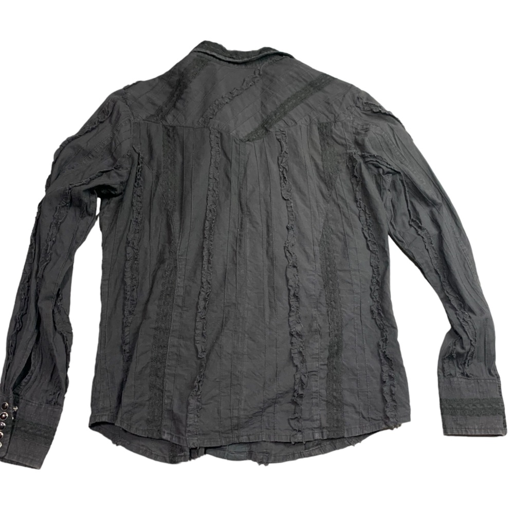 Scully Vintage Womens Small Black Pearl Snap Long Sleeve Western Shirt Blouse - Picture 10 of 12